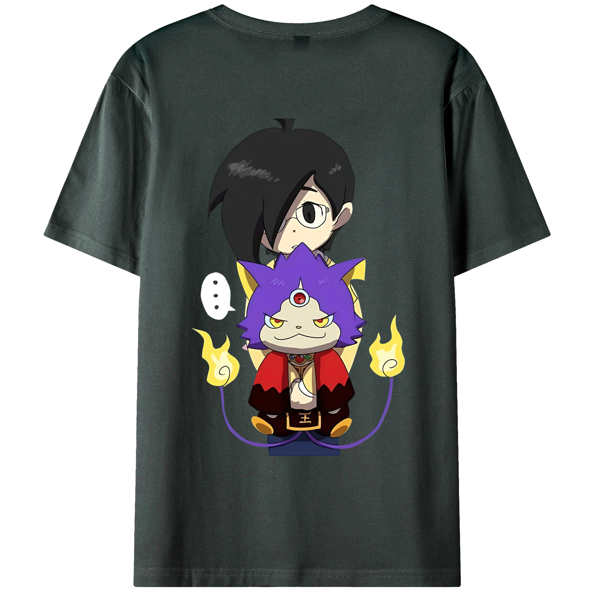 （画像用） 妖怪ウォッチ Yo-kai Watch 綿100％ メンズ半袖Tシャツ（バックプリント） 通気性